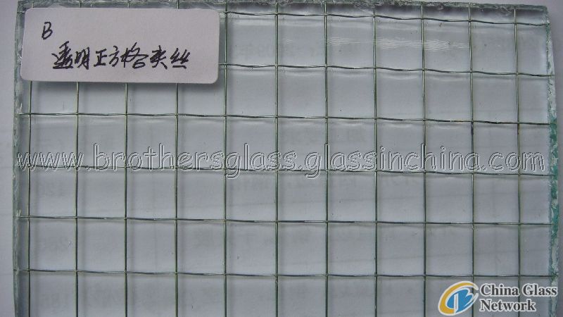 6mm Clear Square Wired Glass