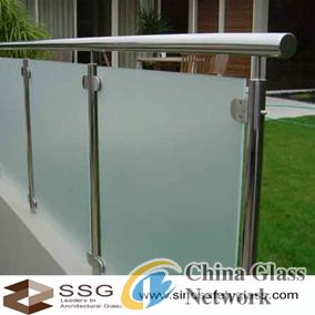 Frosted tempered glass balustrade