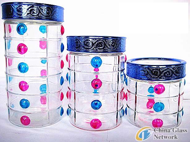 Hand-painted Glass Food Jars/Glass Canisters