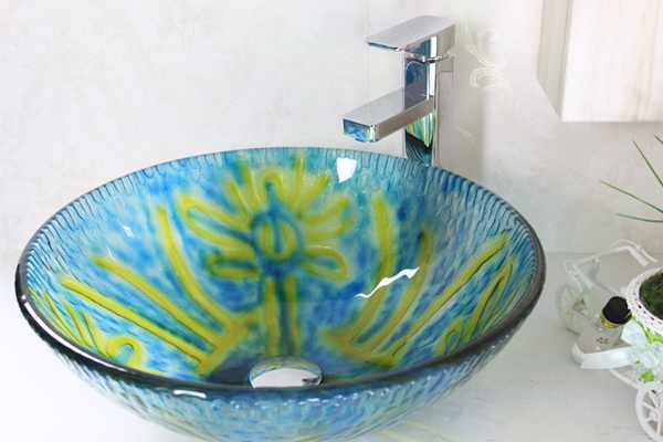 Coloured Glass Washing Basin n-256