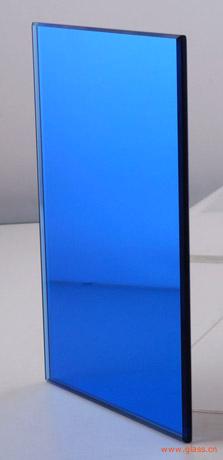 Dark blue flat glass