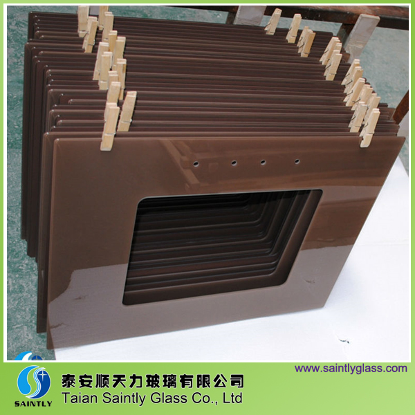 flat range hood glass with brown color