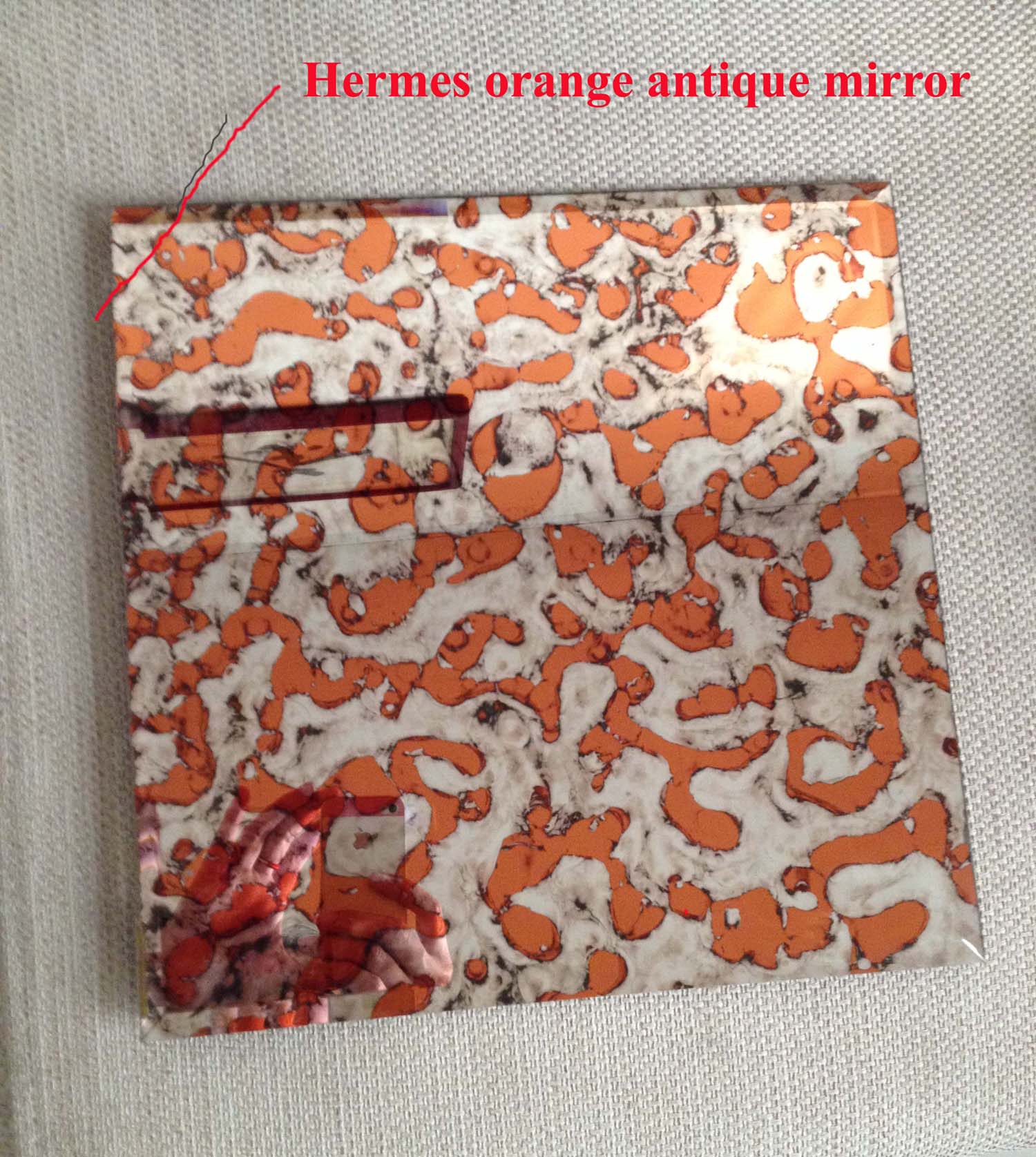 Hermes orange antique mirror