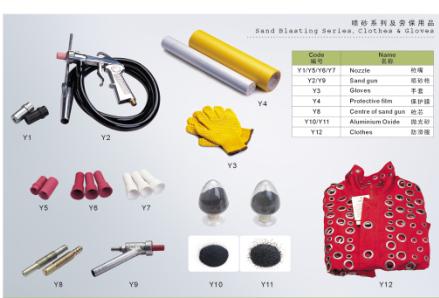 sand blasting series, clothes and gloves