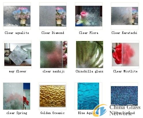 3-8mm Figured glass with various patterns