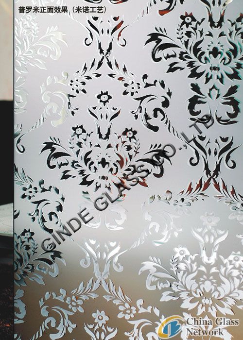 acid etched glass/prome