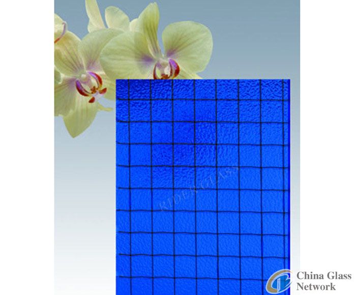 6mm Blue Wired Glass with CE & ISO9001