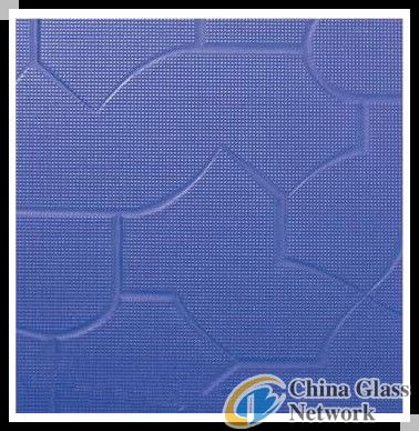 4mm Blue Karatachi Pattern Glass