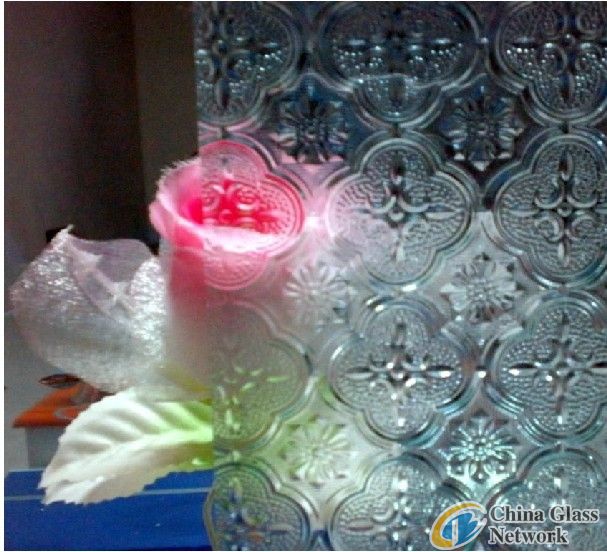 3-6mm floar pattern glass  Embossed Glass