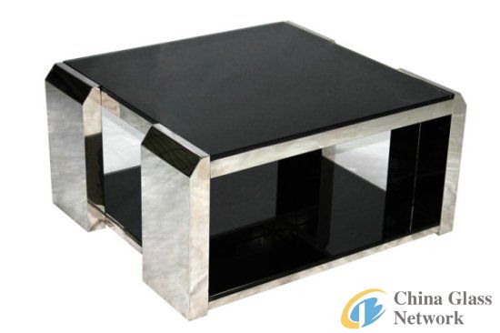 Black glass coffee table