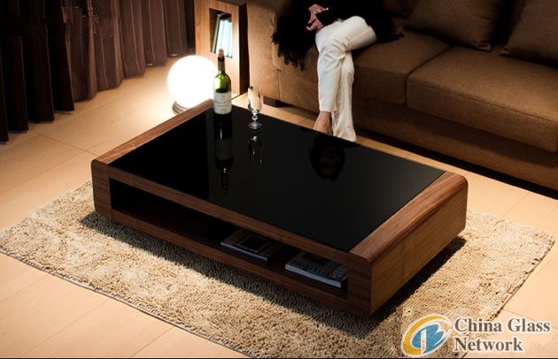 High quality Black glass coffee table