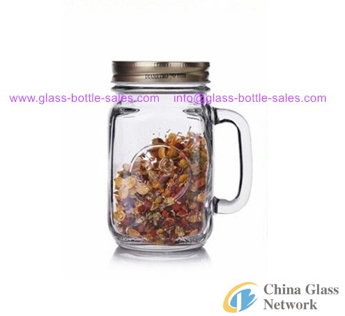 Sell 350ml Glass Mason Jar With Handle