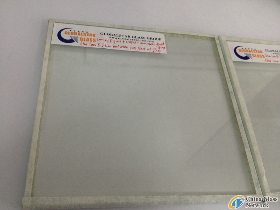 6.38mm low E laminated glass