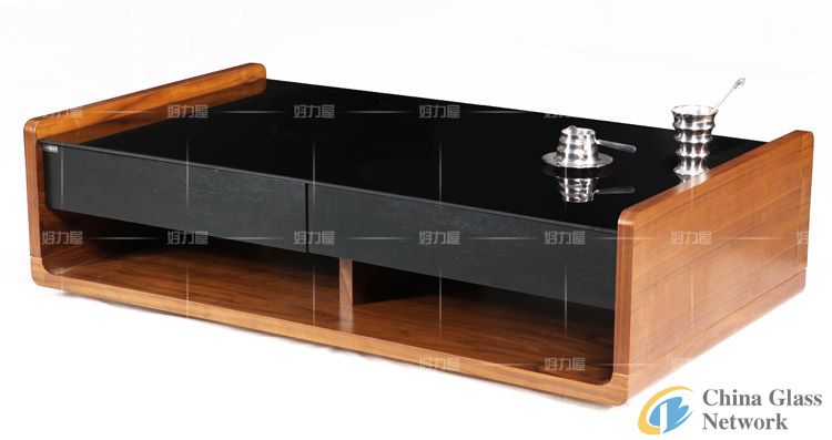 Crystal impression-high quality black glass furniture