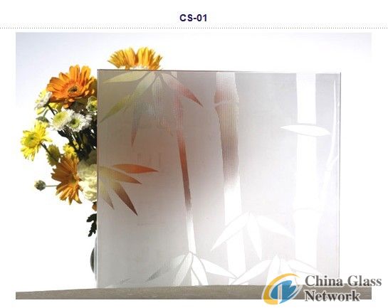 3.5mm figured acid etched glass