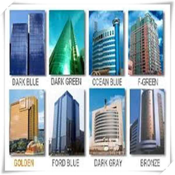 Colored reflective glass curtain wall