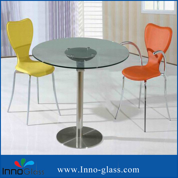 6-8mm Circle Tempered Dinner Table with Pencil Edges on Sale