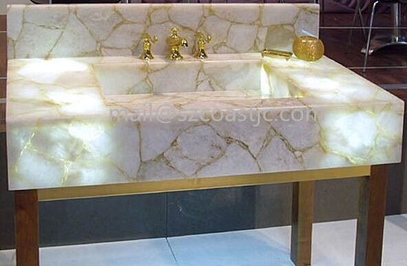 semiprecious gemstone aventurine slab for wash stand