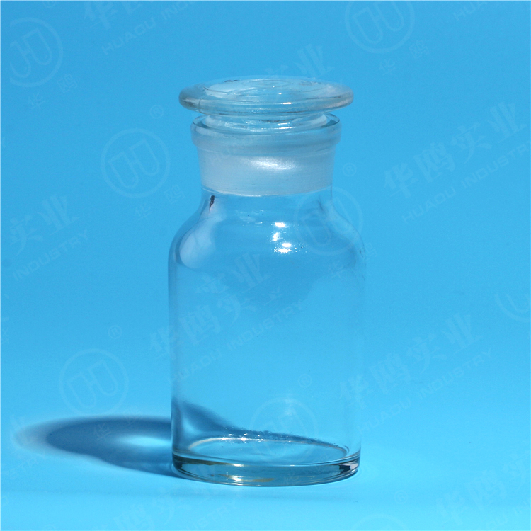 HUAOU Clear Glass Reagent Bottle wide mouth wityh ground in glass stopper