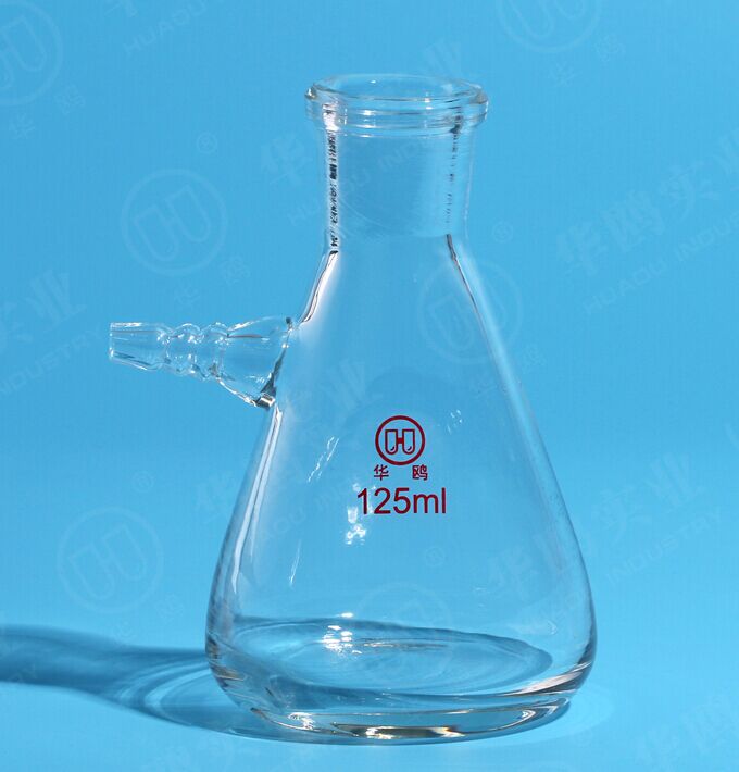 HUAOU Filtering flask, clear glass with upper tubulature