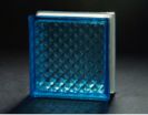 Blue Lattice Glass Block