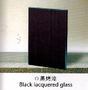 Black lacquered glass