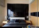 Black glass wall for bedroom