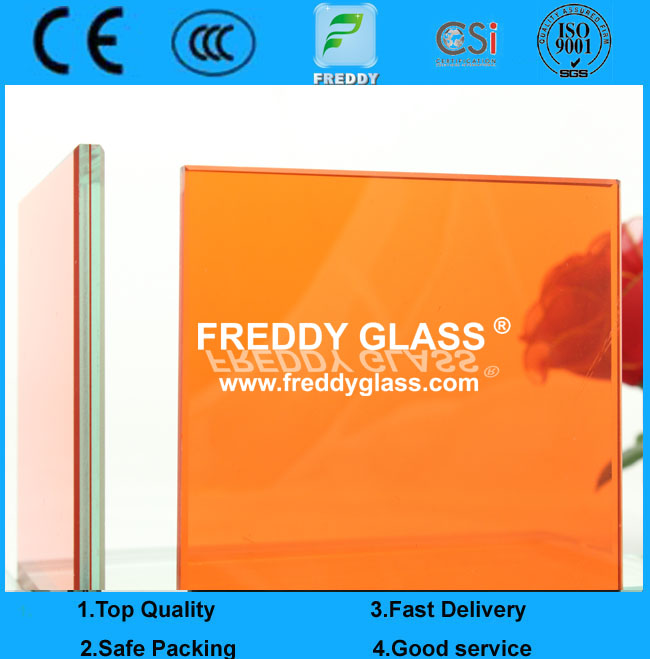 Orange laminated glass/ colored laminated glass