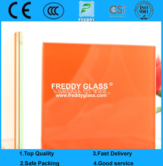 8.38mm Orangeglass/Colored Toughened Bulletproof Laminated Glass