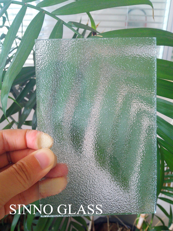 3-10mm clear nashiji glass;clear nashiji patterned glass