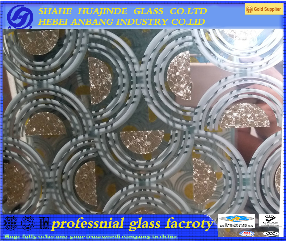 ice acid etched glass, decorative building glass,ornamental glass