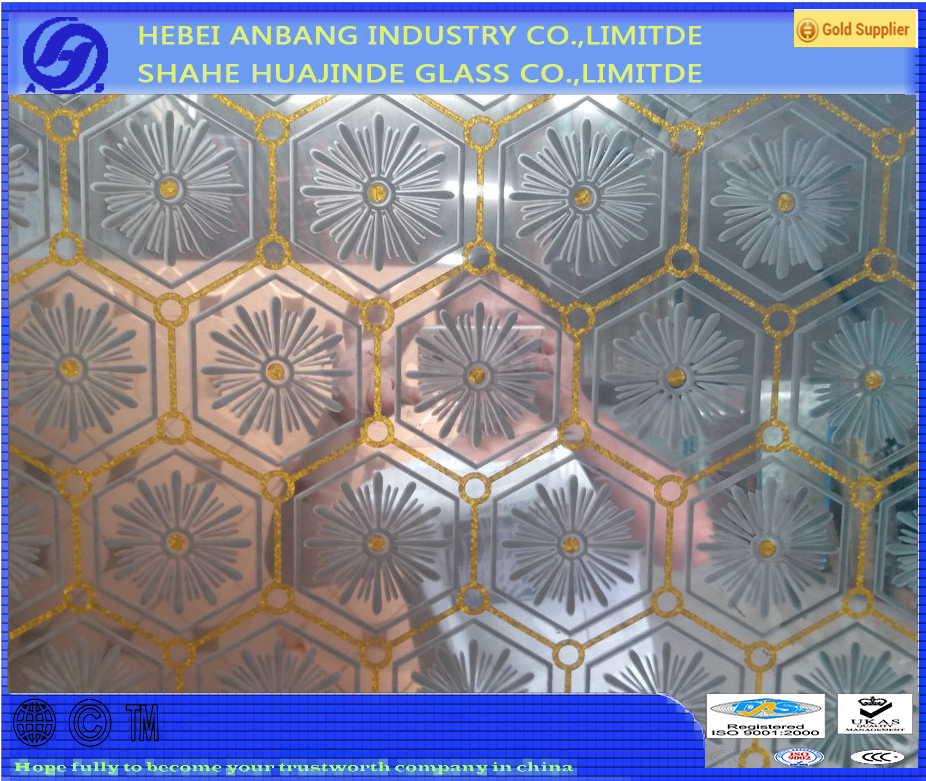 ice acid etched glass, decorative building glass,ornamental glass