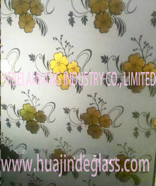 ice acid etched glass, decorative art building glass