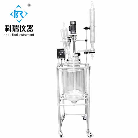 Laboratory heating equipment 20l double lined glass reactor with explosion proof