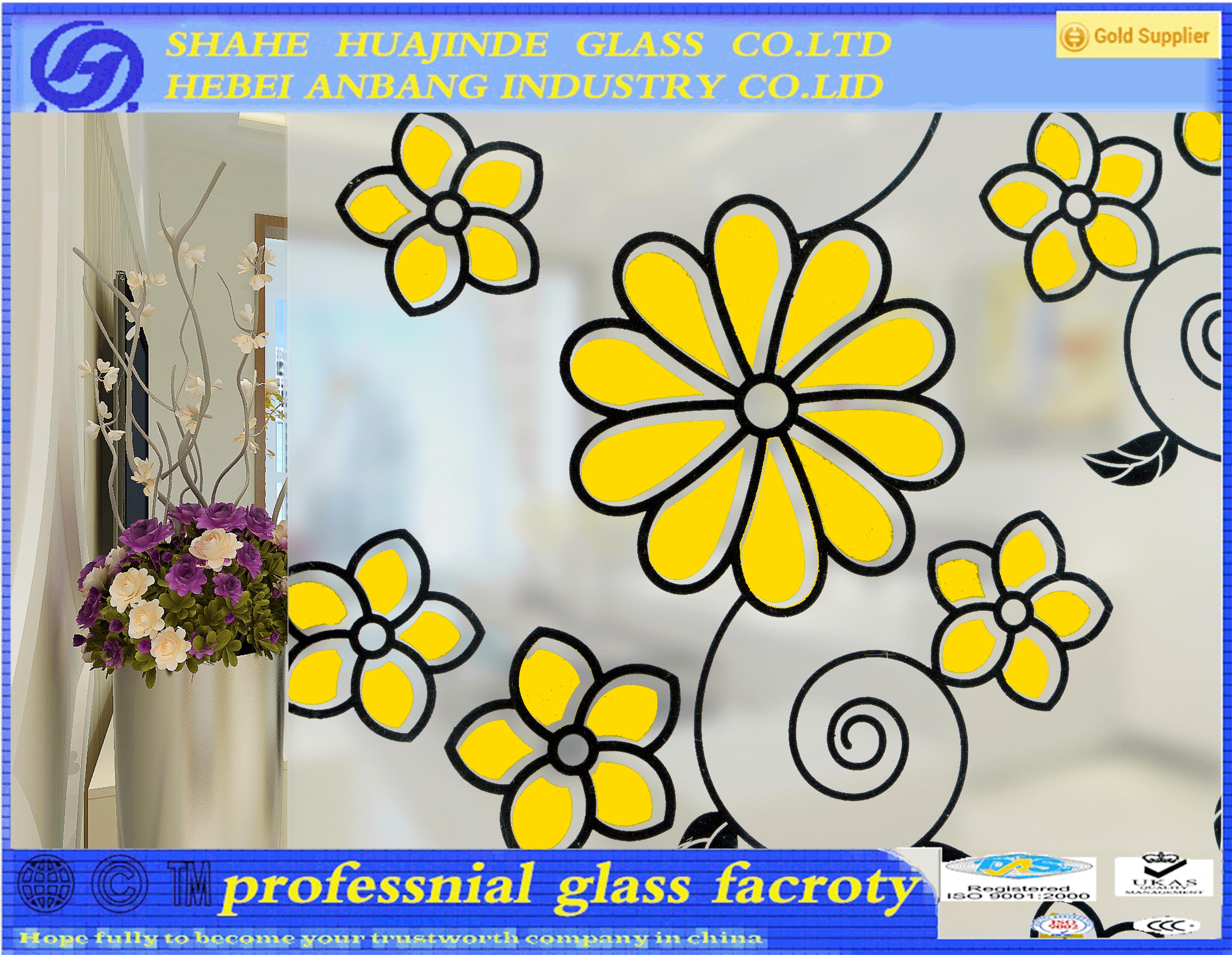 silk screen print glass, factory building glass, shahe decorative glass