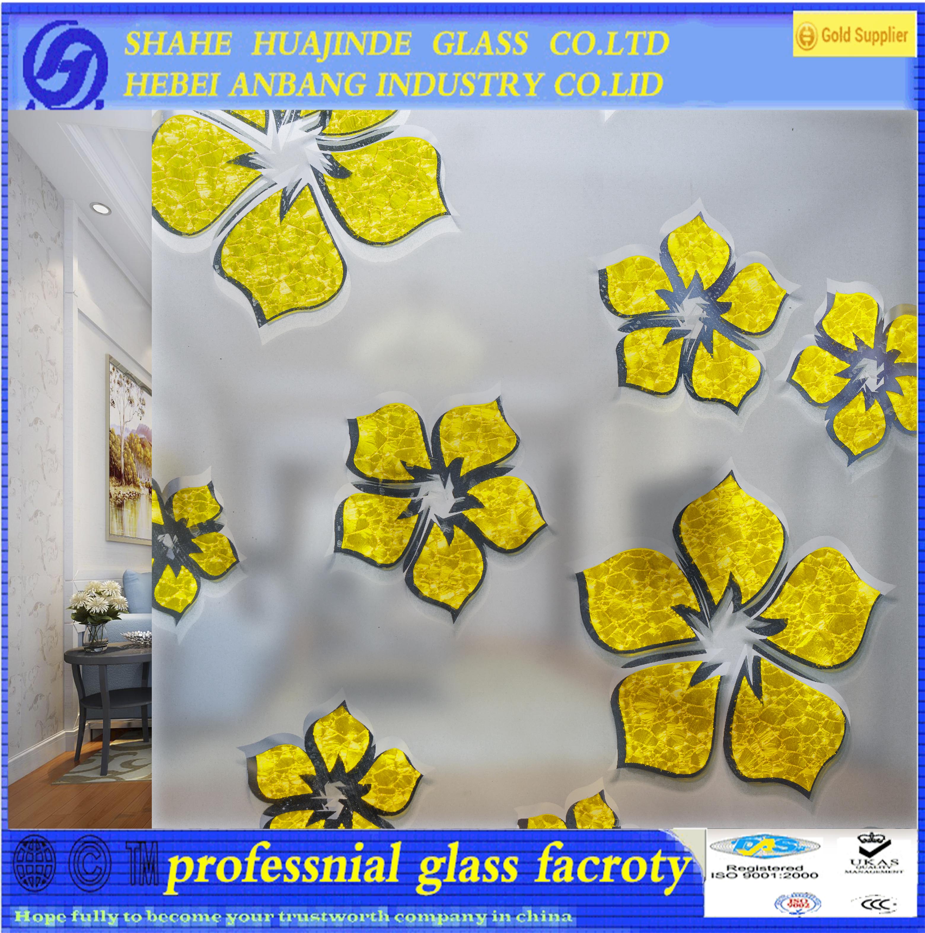 ceiling glass, ice flower decorative art building glass, high qulity good price glass