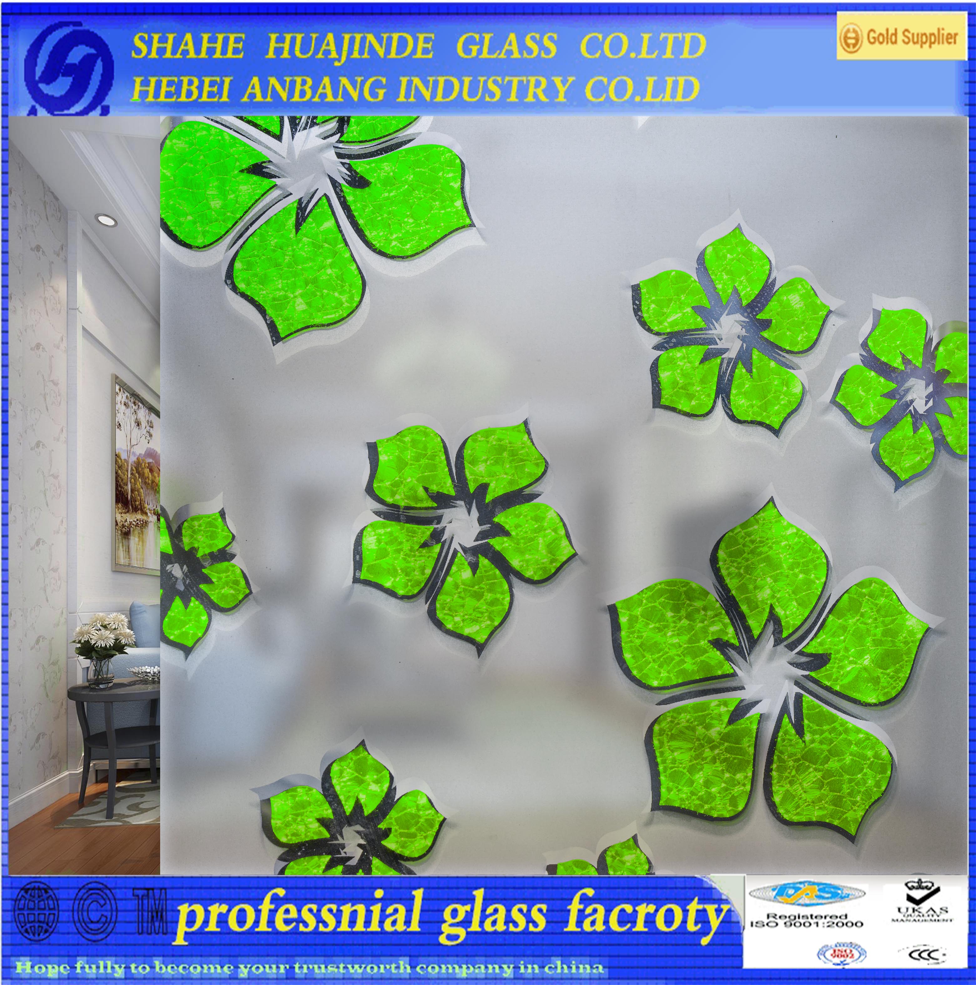 ceiling glass, ice flower decorative art building glass, high qulity good price glass