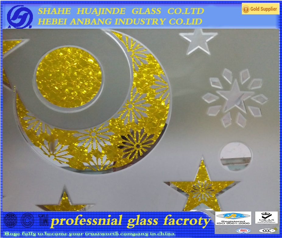 ceiling glass, ice acid etched flower building glass