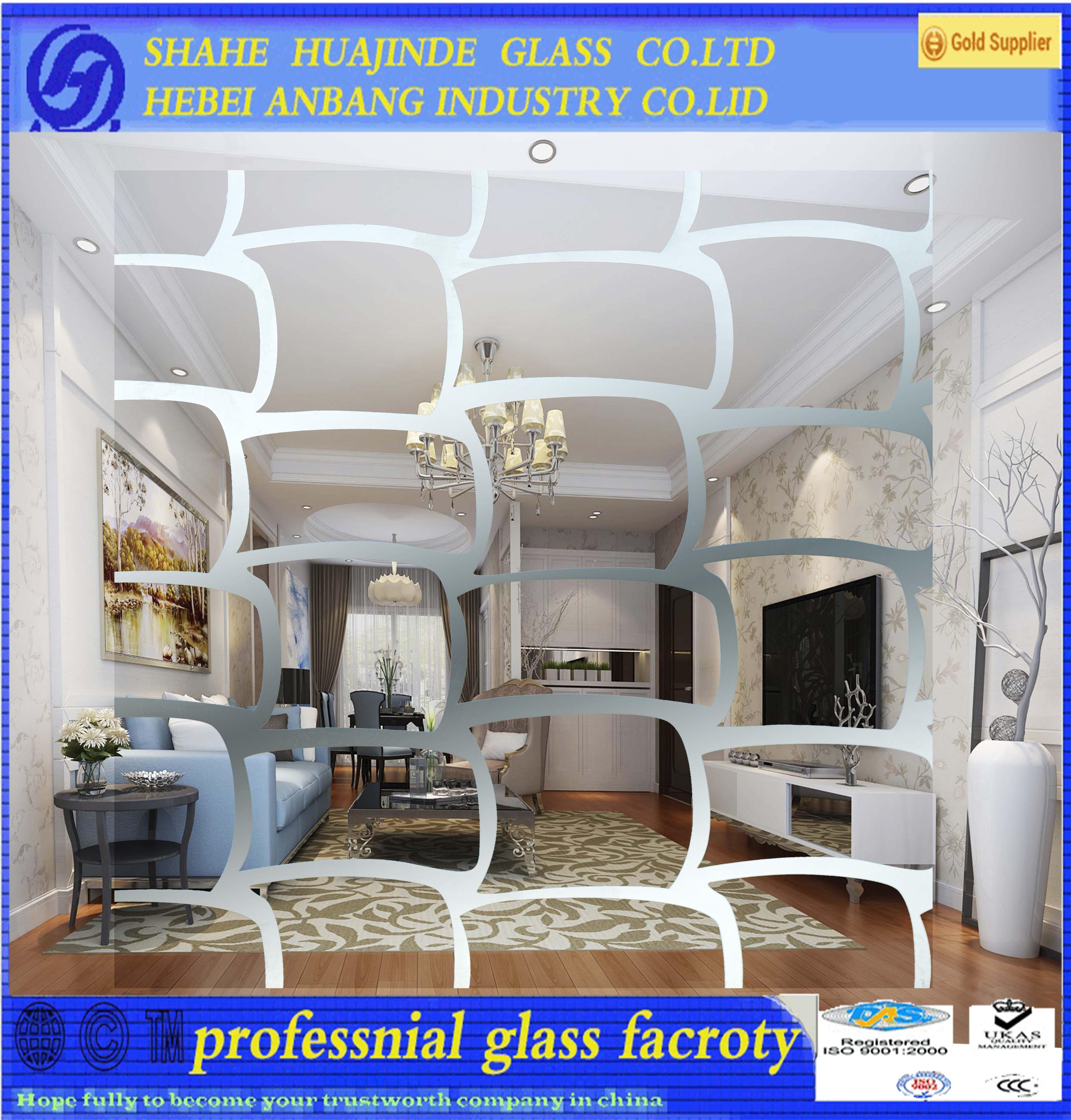 titanium transparent glass, factory building decoration clear glass