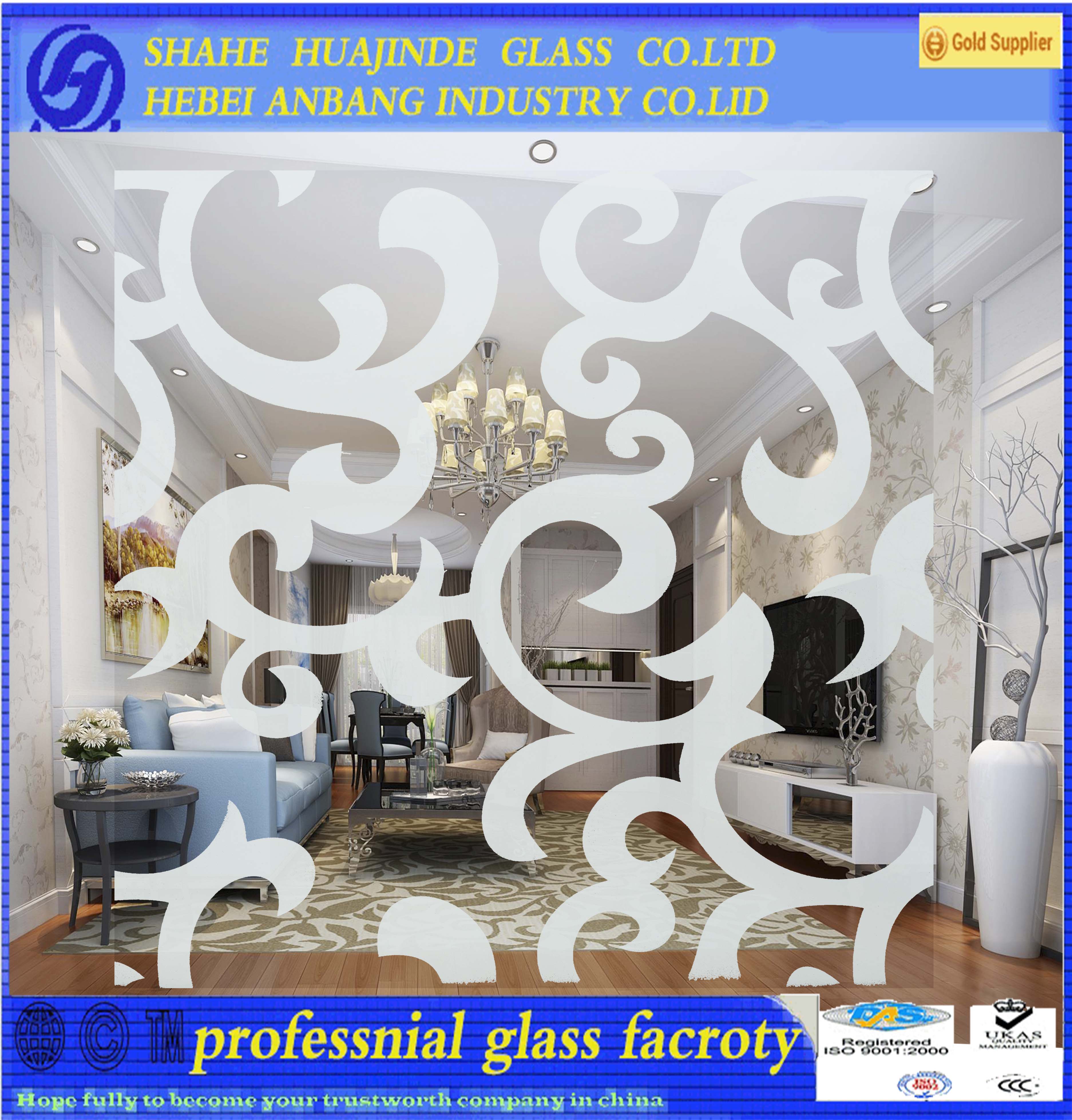 acid etched glass, decorative glass wall, glass partition, door/ window art glass