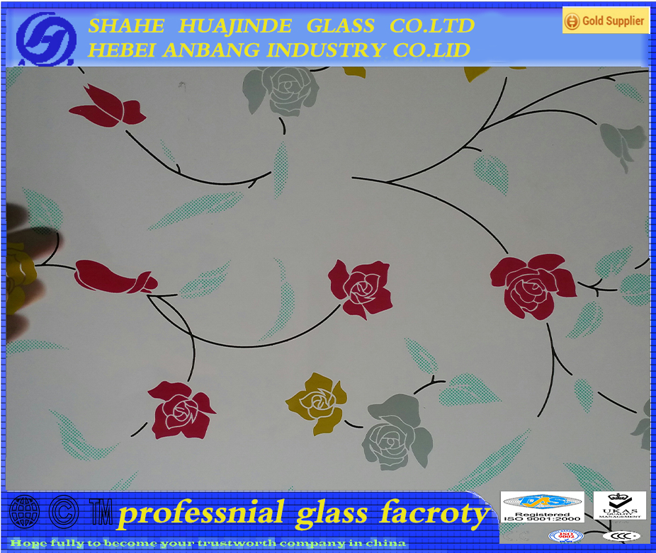 4mm 1650x2200mm, 1830x2440mm, silk print glass, silk screen glass,Screen printed glass, screen printing glass, beautiful design glass, China manufacture