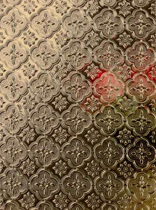 bronze patterned glass flora