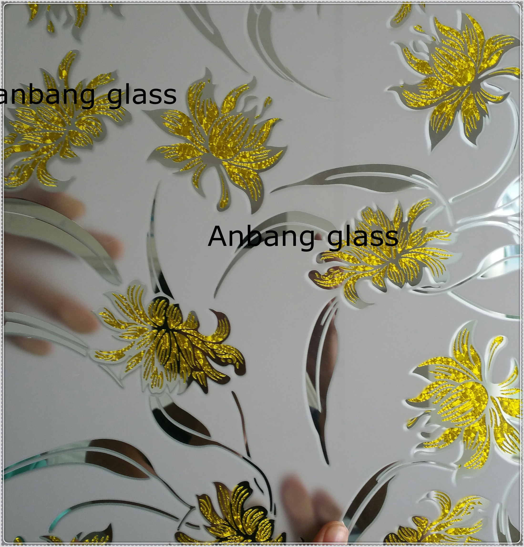 Uv printing glass; ice flower glass, 4mm art building glass