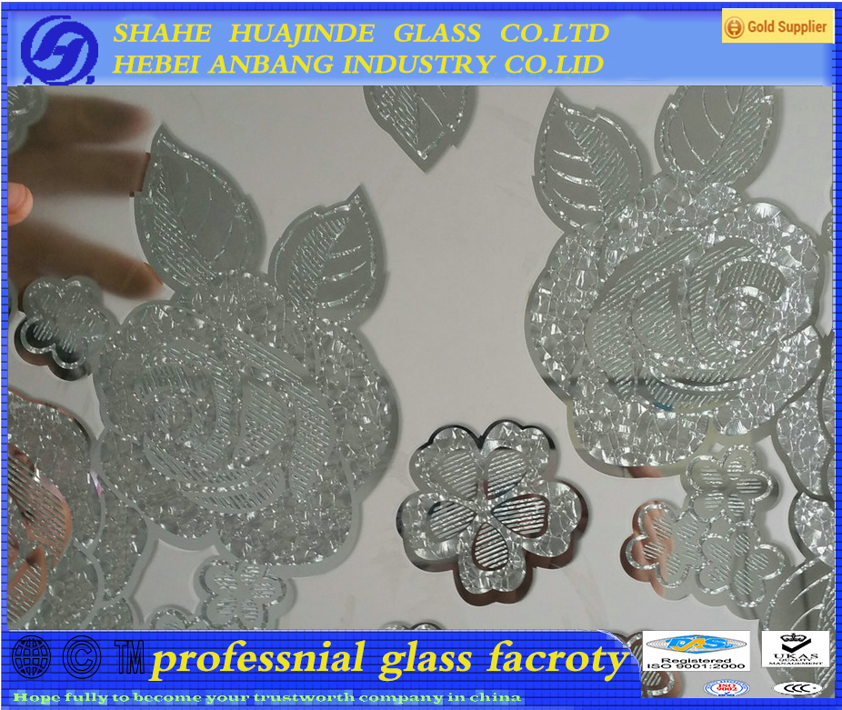 4mm Ice flower glass,  glass flower rose, crystal flowers on glass, decorative crystal flower 