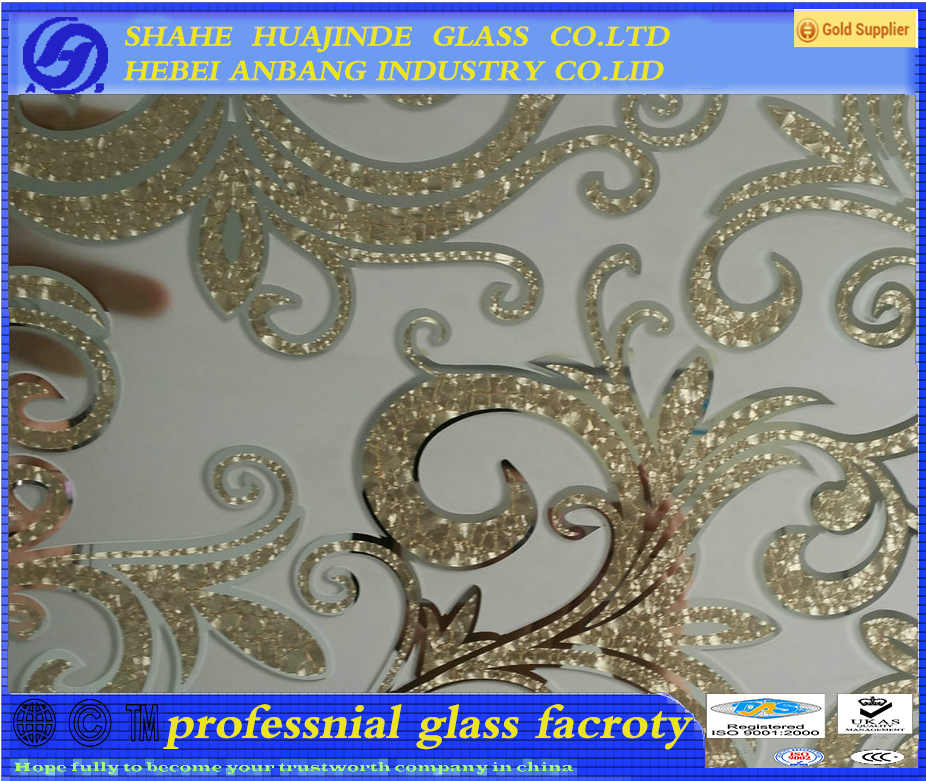 Ice acid glass, ice flower backlit glass, Chinese manufacture, acid etched glass, 