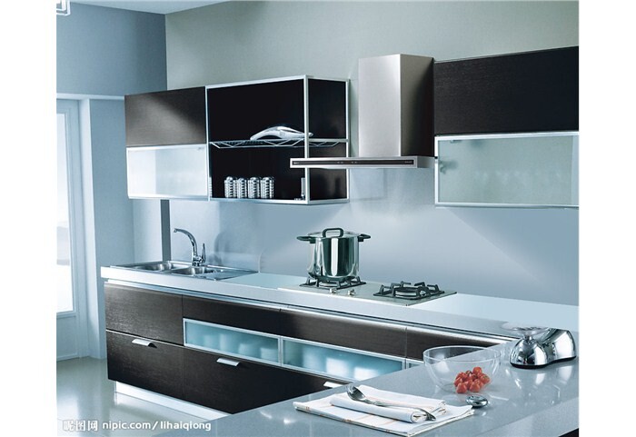 built-in kitchen glass