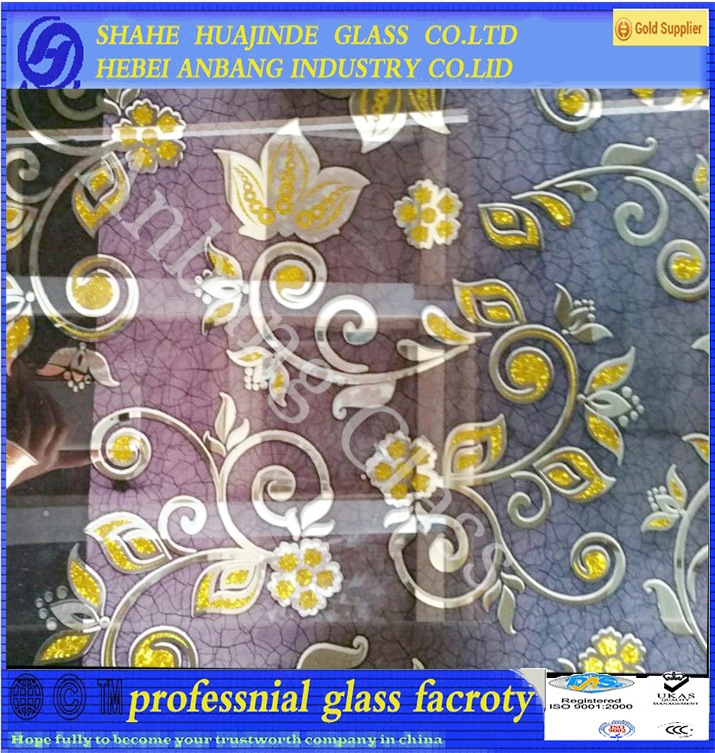 ice acid flower ceiling glass, good price high quality decorative glass