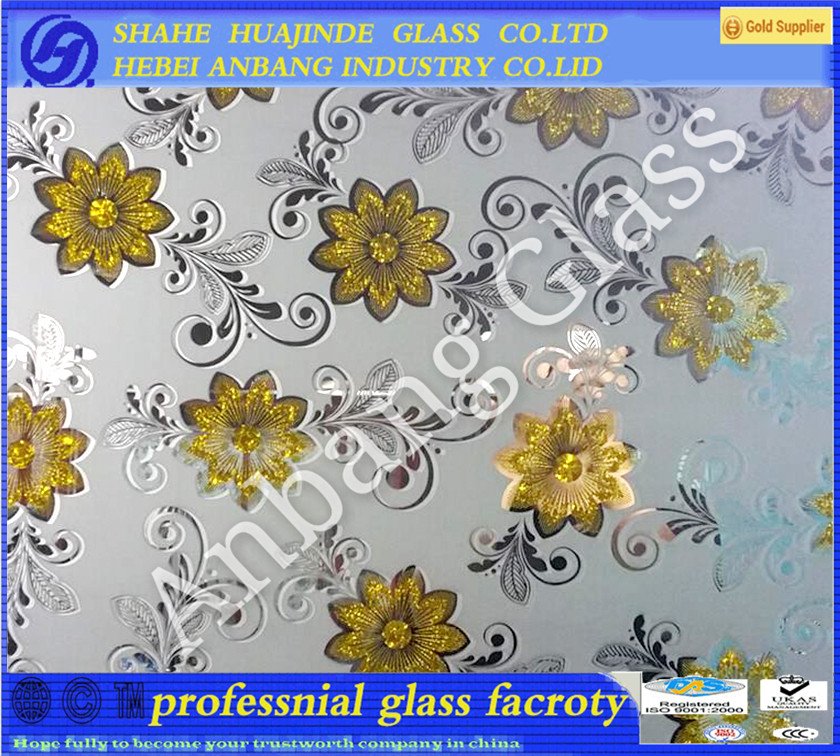 4mm, 1650x2200mm Ice acid glass,  Ice flower glass, China manufacture