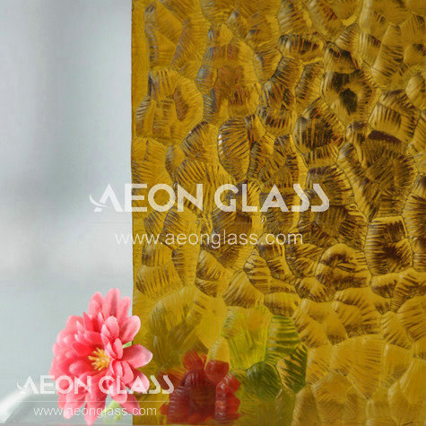 3mm-8mm Amber Patterned Glass (Flora, Karatachi, Millennium, Mistlite, Nashiji etc) with CE&ISO Certificate