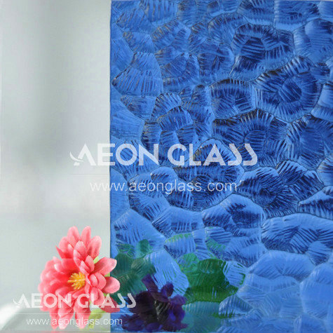 3mm-8mm Blue Patterned Glass (Flora, Karatachi, Millennium, Mistlite, Nashiji etc) with CE&ISO Certificate